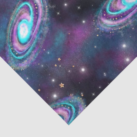 Milchstraße | Cosmic Blue Lila Pink Glow Seidenpapier (Ausschnitt)