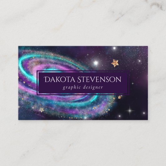 Milchstraße | Cosmic Blue Lila Pink Glow Visitenkarte (Vorderseite)