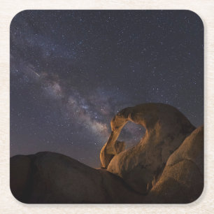 Milchstraße & Cyclops Arch Alabama Hills Rechteckiger Pappuntersetzer