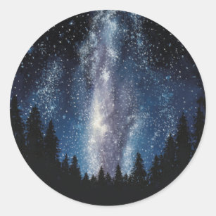 Milchstraße-Galaxie-Malerei-Aufkleber Runder Aufkleber