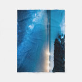 Milchstraße-Galaxie über Fischerbooten Fleecedecke (Vorderseite)