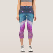 Milchstraße Glitzer Holographic Capri Leggings (Vorderseite)