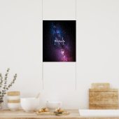 Milchstraße Helle Farben personalisierbares Monogr Poster (Küche)