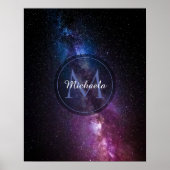 Milchstraße Helle Farben personalisierbares Monogr Poster (Vorne)