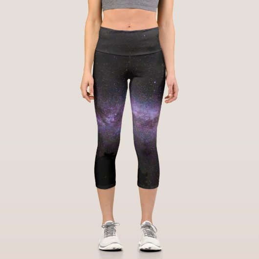 Milchstraße mit Silhouette Capri Leggings (Vorderseite)