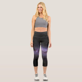 Milchstraße mit Silhouette Capri Leggings