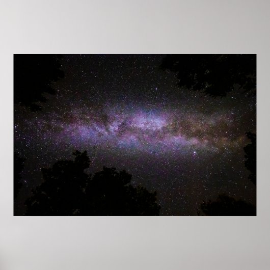 Milchstraße mit Silhouette Poster (Vorne)