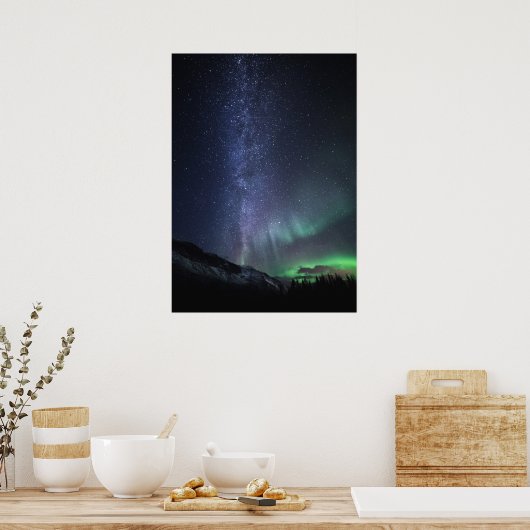Milchstraße Nordlichter Poster (Küche)