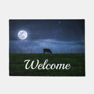 Milchstrasse Rind Moonlight Willkommen Doormat Fußmatte