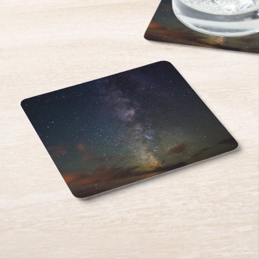 Milchstraße | Sterne in der Nacht Rechteckiger Pappuntersetzer (angewinkelt)