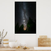 Milchstraße über Fichtenwald Poster (Küche)