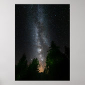 Milchstraße über Fichtenwald Poster (Vorne)