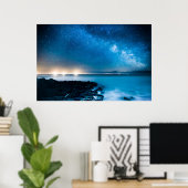 Milchstraße über Fischerboote Poster (Heimbüro)