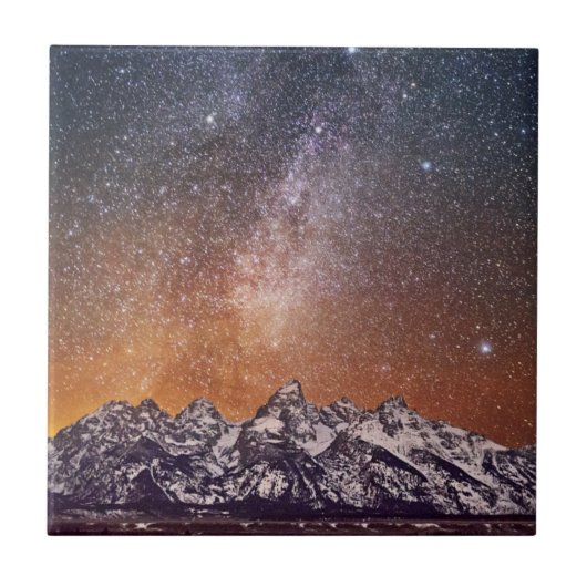 Milchstraße über großartigem Teton Fliese (Vorderseite)