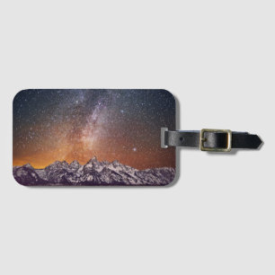 Milchstraße über großartigem Teton Gepäckanhänger