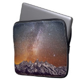 Milchstraße über großartigem Teton Laptopschutzhülle (Vorderseite Links)