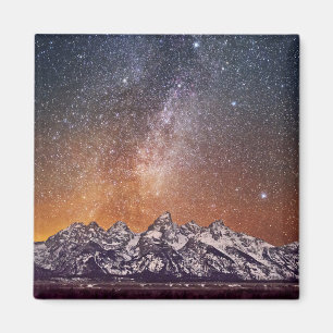 Milchstraße über großartigem Teton Magnet
