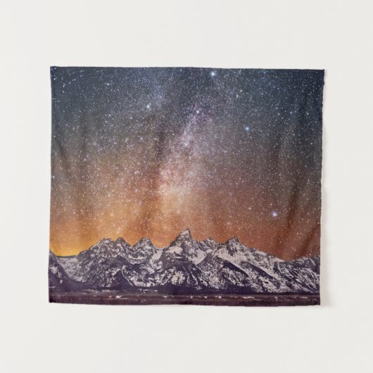 Milchstraße über großartigem Teton Wandteppich (Vorderseite (Horizontal))