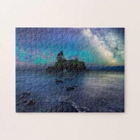 Milchstraße über hohlem Felsen Puzzle (Horizontal)