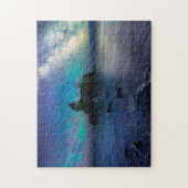 Milchstraße über hohlem Felsen Puzzle (Vertikal)