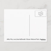 Milchstraße über McDonald-See, Glacier NP Postkarte (Rückseite)