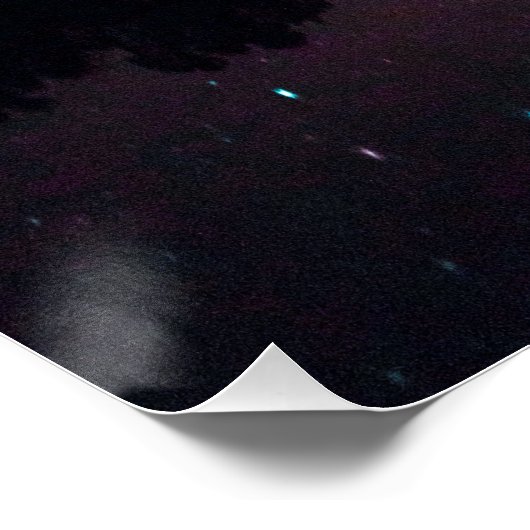 Milchstraße über Waldsee Poster (Ecke)