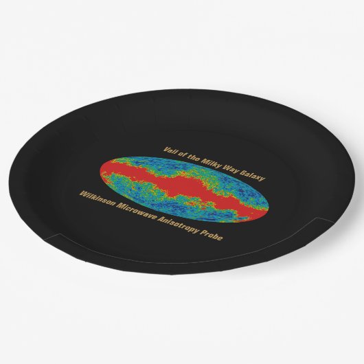 Milchstraßenschleier über WMAP Universum Pappteller (Schrägansicht)