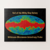 Milchstraßenschleier über WMAP Universum Puzzle (Horizontal)
