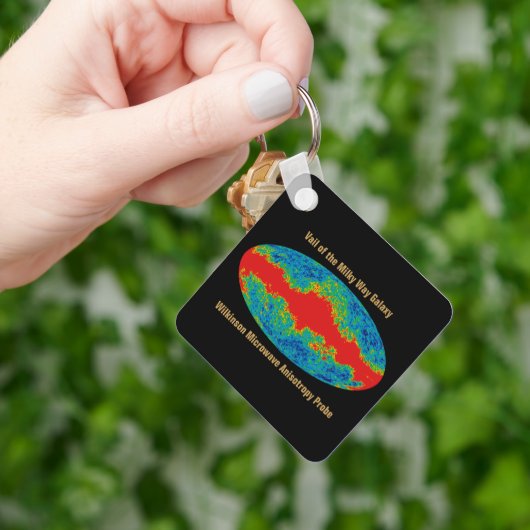 Milchstraßenschleier über WMAP Universum Schlüsselanhänger (Hand)