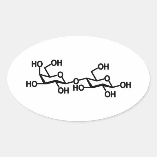 Milchstruktur von Lactose Ovaler Aufkleber (Vorderseite)
