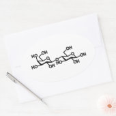 Milchstruktur von Lactose Ovaler Aufkleber (Umschlag)