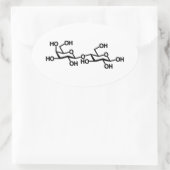Milchstruktur von Lactose Ovaler Aufkleber (Tasche)