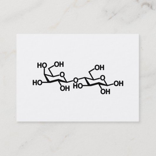 Milchstruktur von Lactose Visitenkarte (Rückseite)