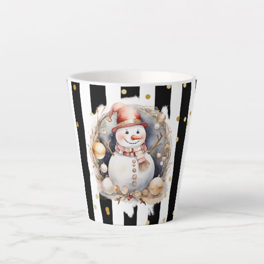 Milchtasse Klein Snowman and Stripes Var02 (Vorderseite)