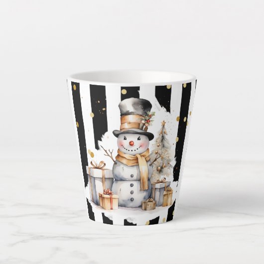 Milchtasse Klein Snowman and Stripes Var05 (Vorderseite)