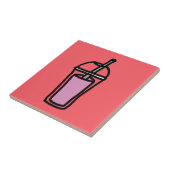 Milchtee Bubble Tee niedlich Teegetränk Fliese (Seite)