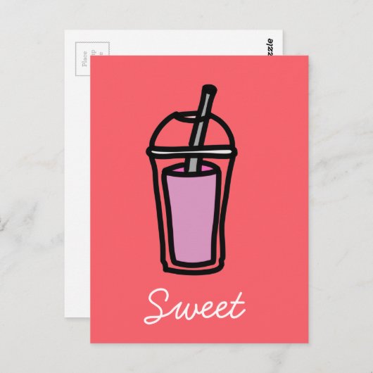 Milchtee Bubble Tee niedlich Teegetränk Postkarte (Vorne/Hinten)