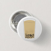Milchtee mit Tapioka-Perlen Boba-Geschenk Button (Vorne & Hinten)