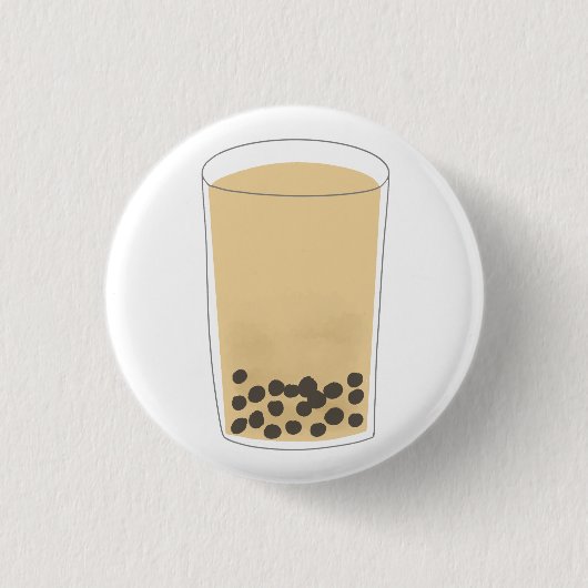 Milchtee mit Tapioka-Perlen Boba-Geschenk Button (Vorderseite)