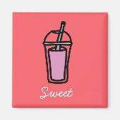 Milchtee Pink-Bubble-Tee Magnet (Vorne)