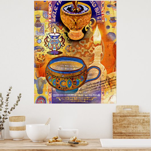 Milchtee und Kerzen Poster (Küche)