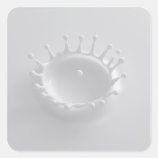 Milchtrocknung Quadratischer Aufkleber (Vorderseite)