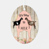 Milchziege - Milchzeit Ornament Aus Metall (Vorderseite links)