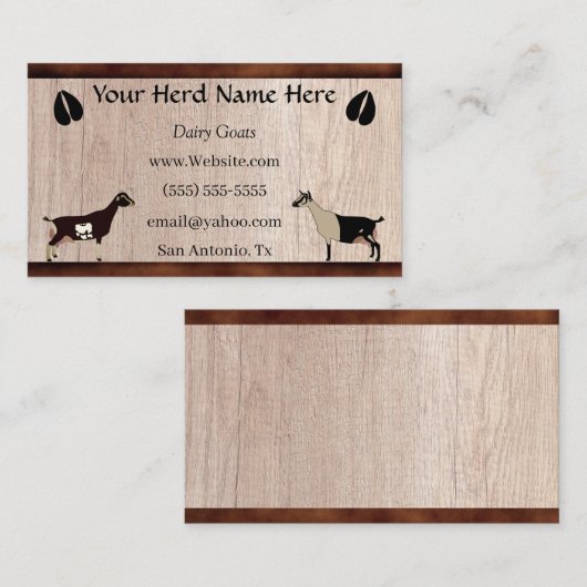 Milchziege Visitenkarte (Vorne/Hinten)