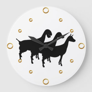 Milchziegen Silhouette Wall Clock Große Wanduhr