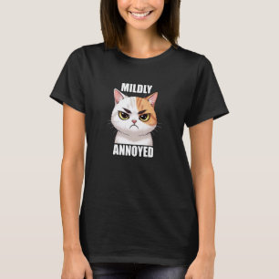 Mild genervte empfindliche Katze lustige Memes wit T-Shirt