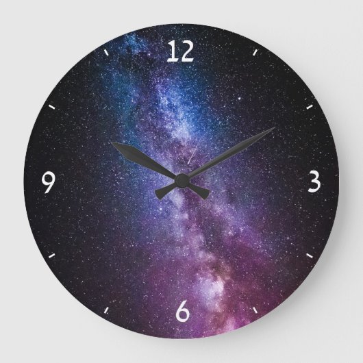 Milde, helle Farben Große Wanduhr (Vorderseite)