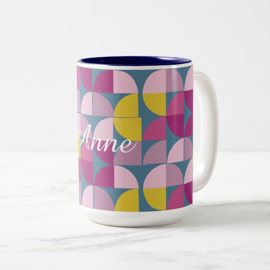 milde, psychedelisch lila Rosatöne im Mittelalter Zweifarbige Tasse (VorderseiteRechts)