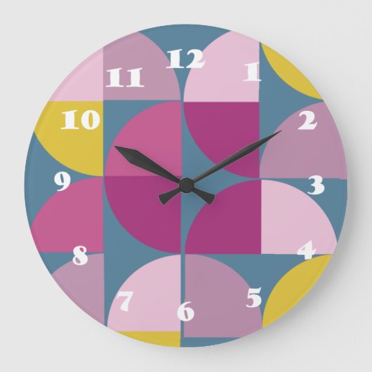 Milde psychedelische lila Rosa Farben mo Große Wanduhr (Vorderseite)