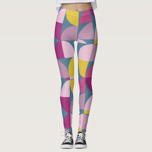 Milde psychedelische lila Rosa Farben mo Leggings (Vorderseite)